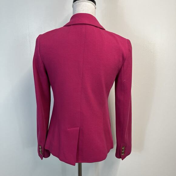 Talbots Blazer Jacket Women's Size 2 Hot Pink Woven Knit Stretch Pockets Career - Picture 6 of 7
